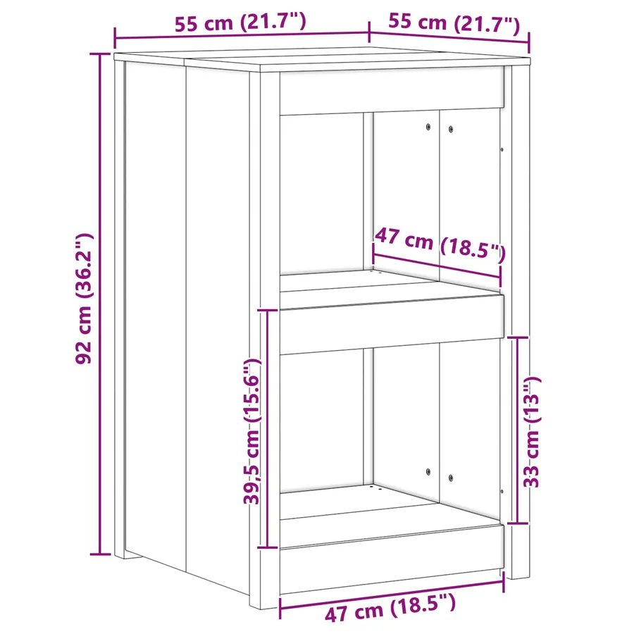Armoire de cuisine MEPPEL Chêne brun 55 x 55 x 92 cm Pin massif - 8