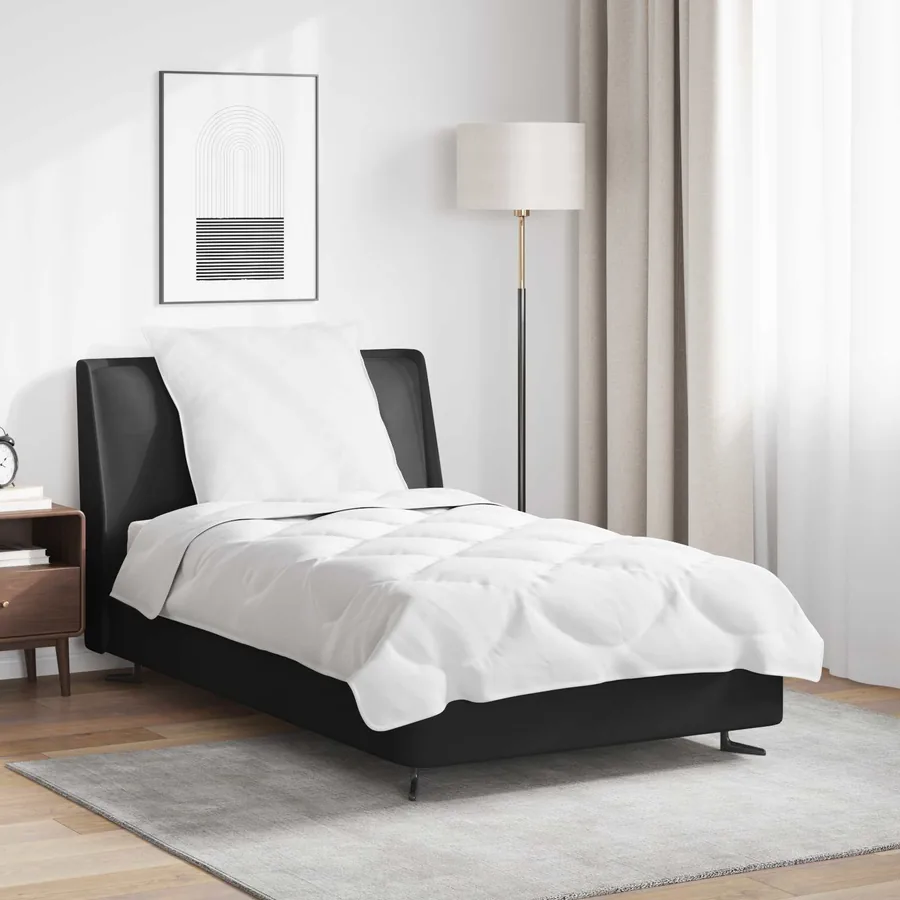 Ensemble de Duvet avec oreiller 2 pcs Blanc Microfibre