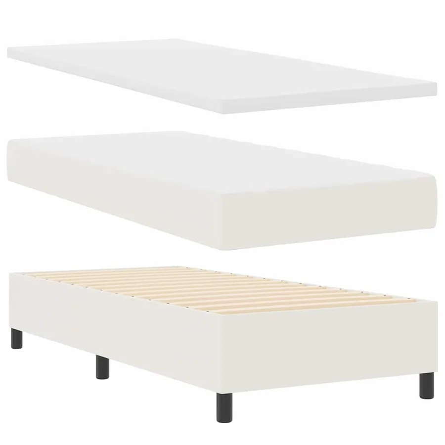Lit à ressorts Crème et Blanc 90 x 200 cm - 5