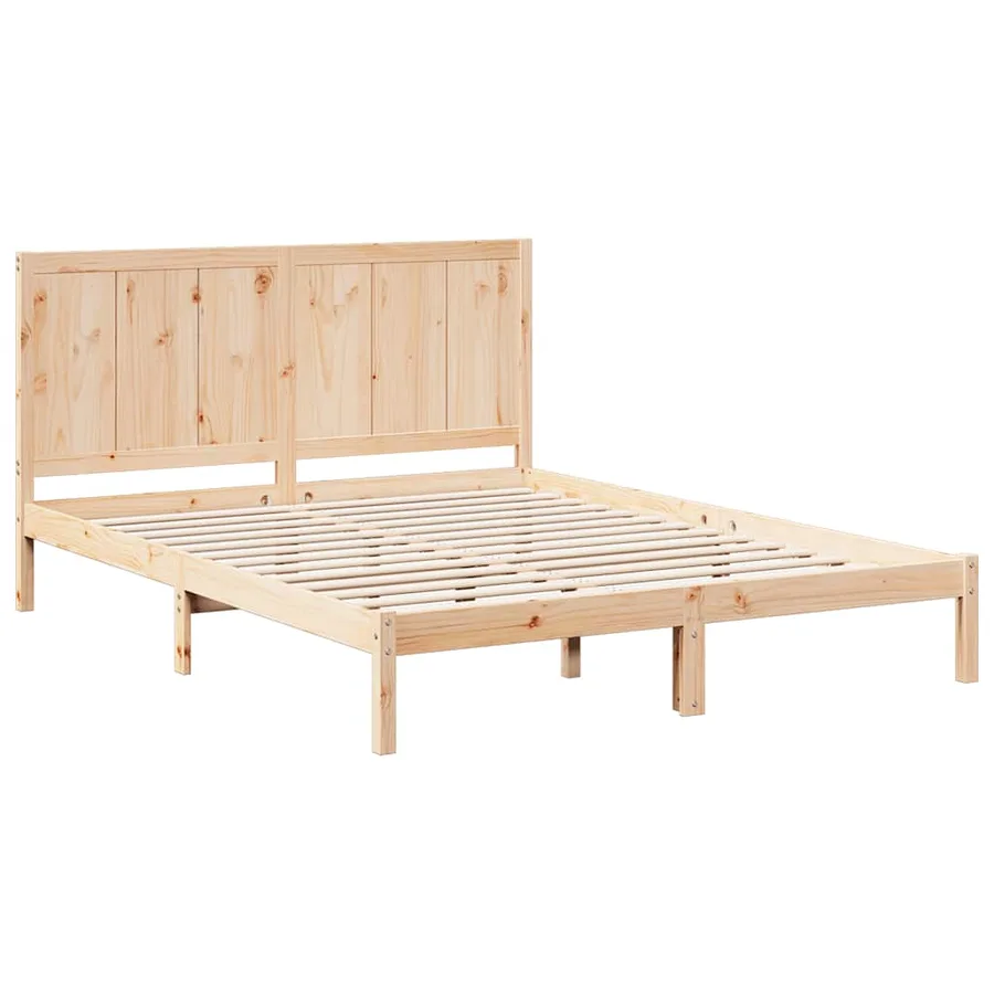 Cadre de lit extra long sans matelas 200x220 cm bois massif - 3