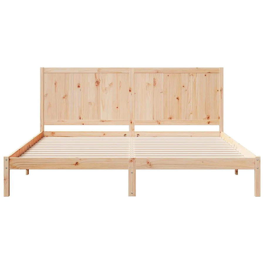Cadre de lit extra long sans matelas 200x220 cm bois massif - 4