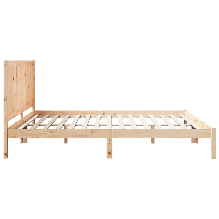 Cadre de lit extra long sans matelas 200x220 cm bois massif - 5