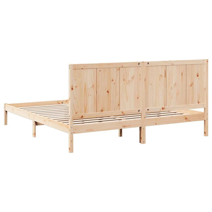 Cadre de lit extra long sans matelas 200x220 cm bois massif - 6