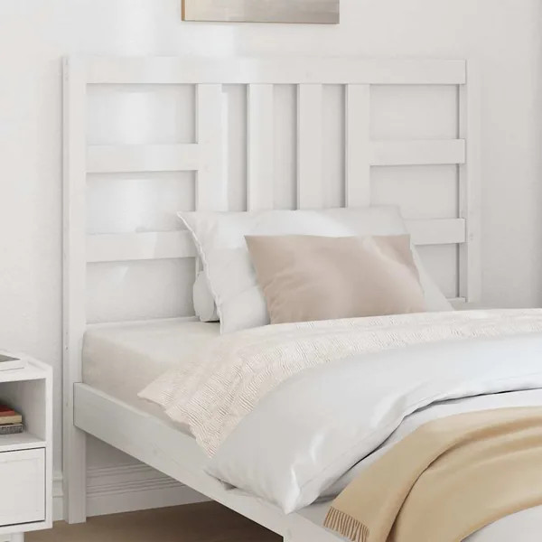 Tête de lit Blanc 106x4x100 cm Bois massif de pin