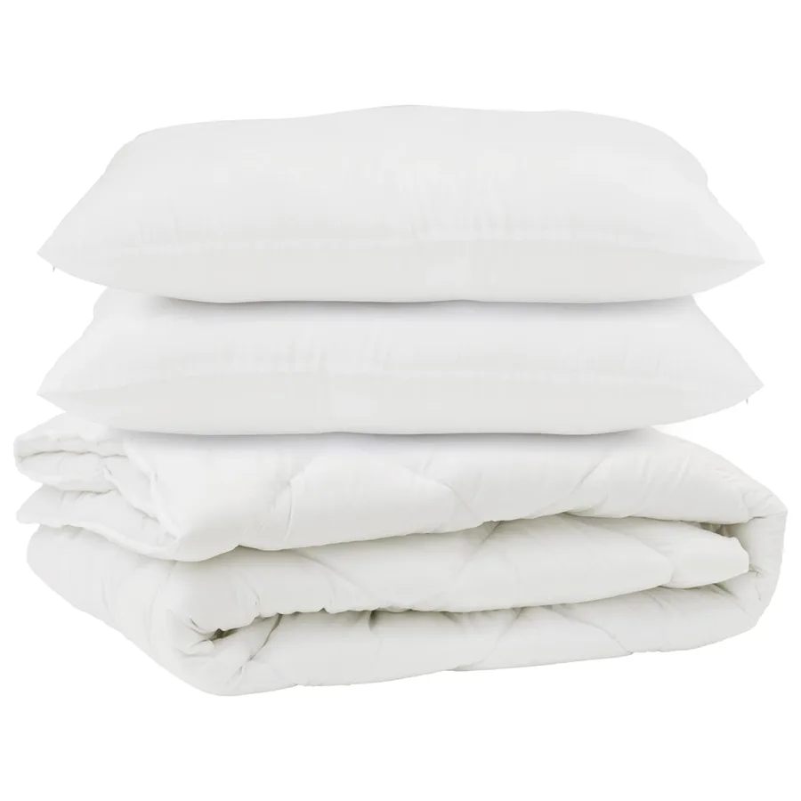 Couette avec oreiller 3 pcs Blanc Microfibre - 2