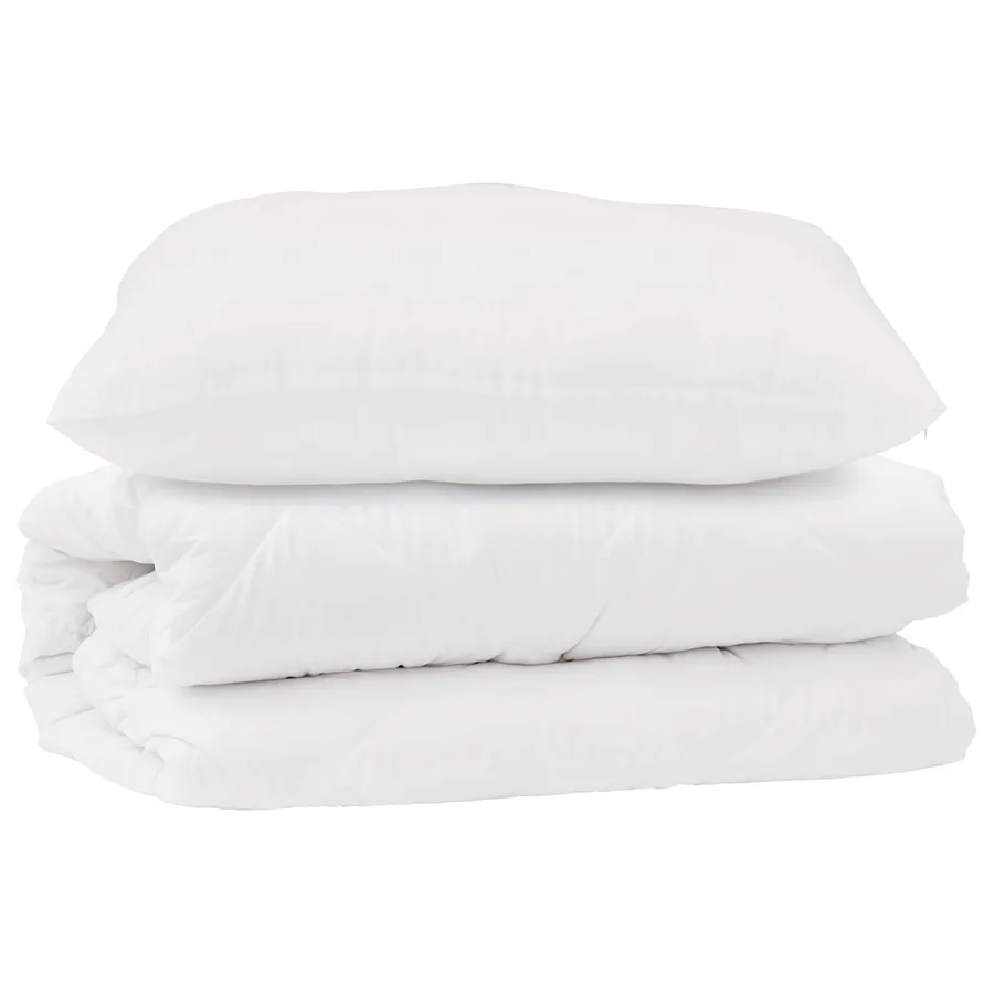Ensemble de Duvet avec oreiller 2 pcs Blanc Microfibre - 2