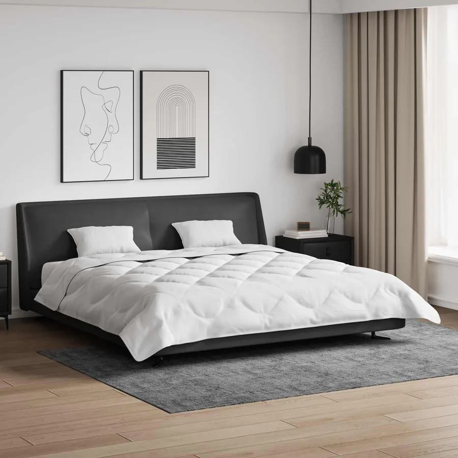 Couette avec oreiller 3 pcs Blanc Microfibre