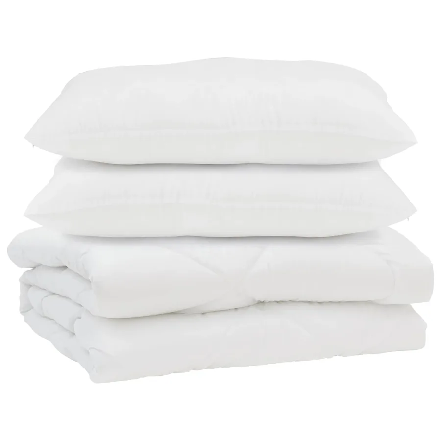 Couette avec oreiller 3 pcs Blanc Microfibre - 2