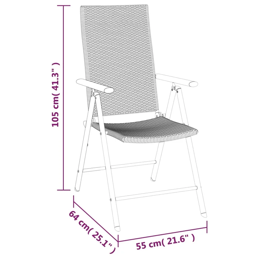 Ensemble à manger de jardin 7 pcs Noir Résine tressée - 10