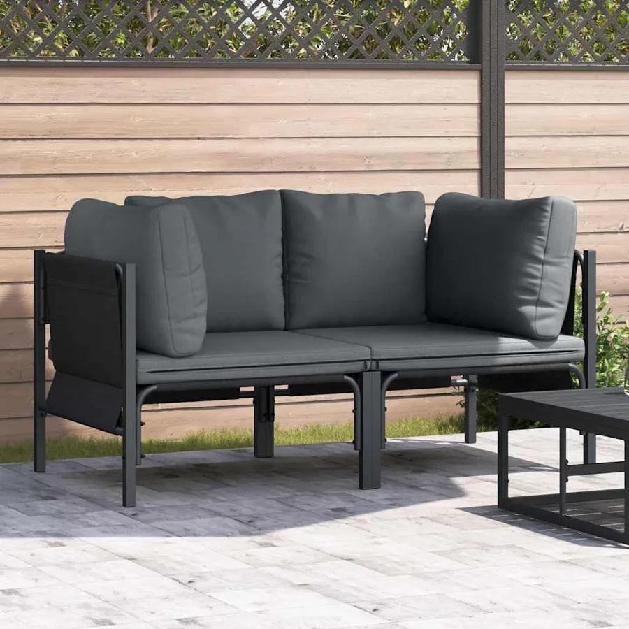 Mobilier de jardin 2 Pièce Anthracite 80 x 80 x 71 cm Acier