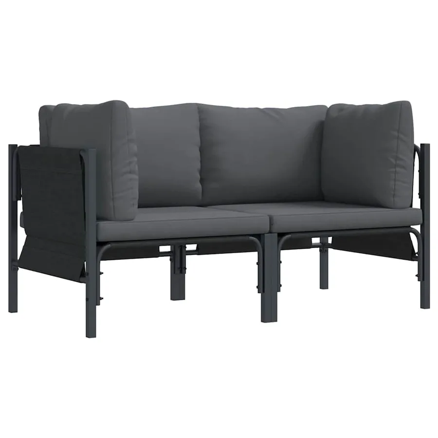 Mobilier de jardin 2 Pièce Anthracite 80 x 80 x 71 cm Acier - 2