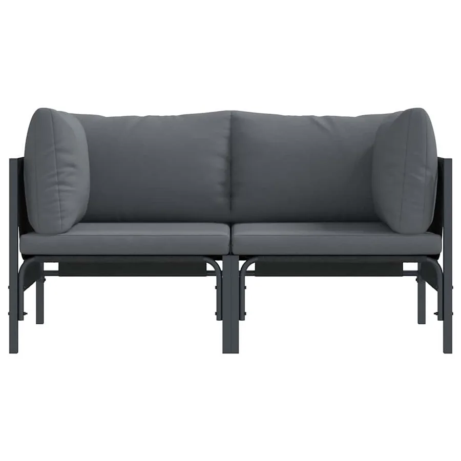 Mobilier de jardin 2 Pièce Anthracite 80 x 80 x 71 cm Acier - 5