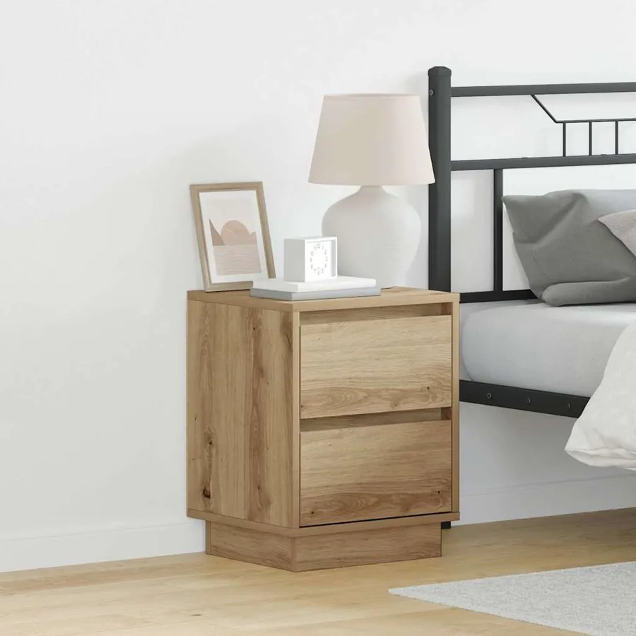 Cabinet de chevet 2 pc Chêne artisanal 39 x 34,5 x 50 cm