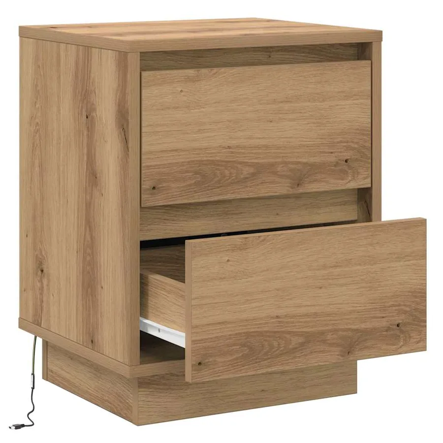 Cabinet de chevet 2 pc Chêne artisanal 39 x 34,5 x 50 cm - 7