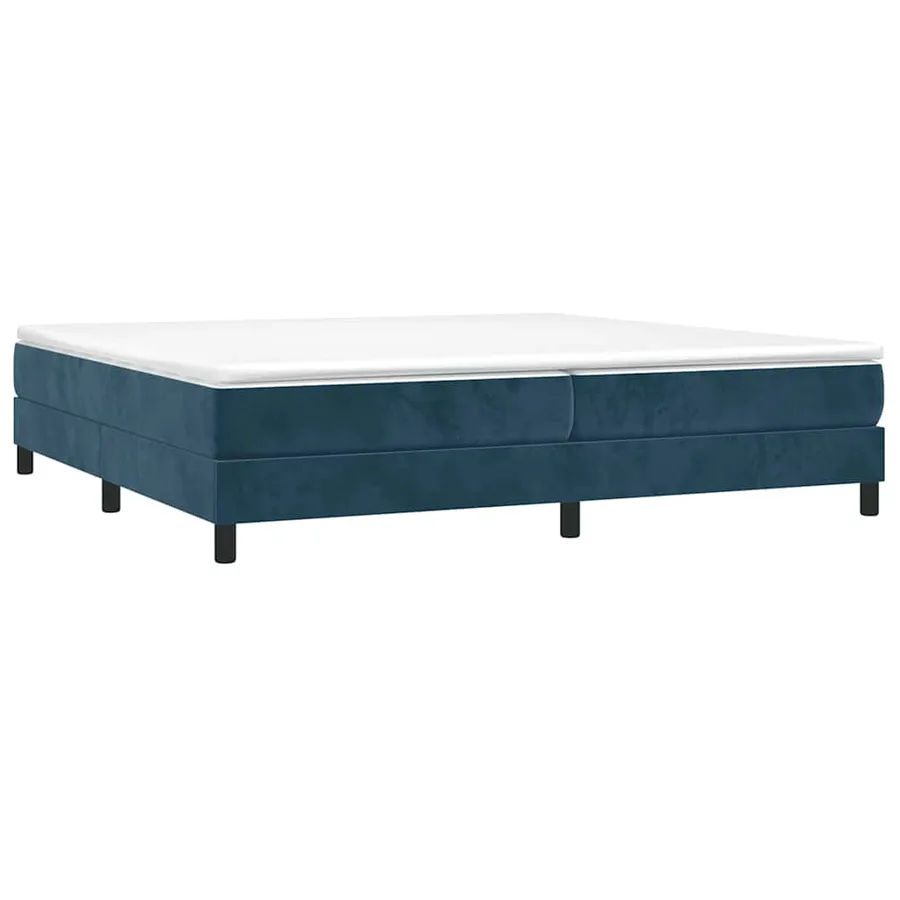 Sommier à lattes de lit et matelas Bleu foncé 200x200cm Velours - 3