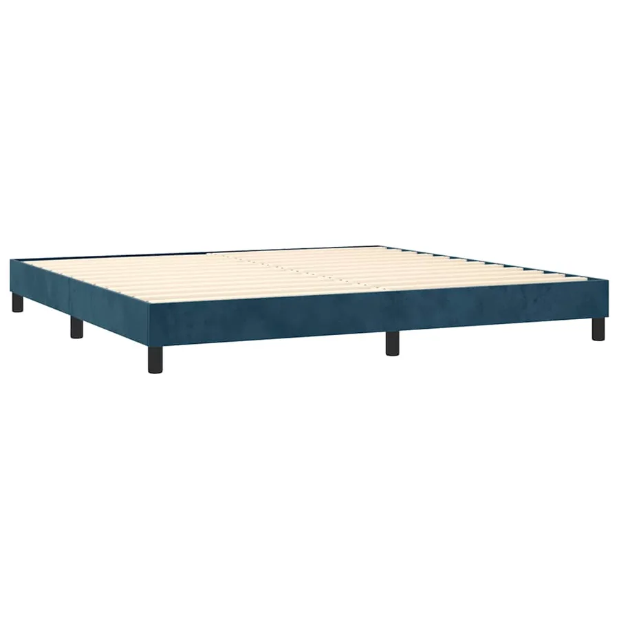 Sommier à lattes de lit et matelas Bleu foncé 200x200cm Velours - 4