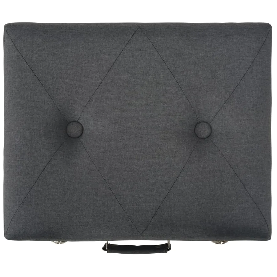 Tabouret de rangement 40 cm Gris foncé Tissu - 4