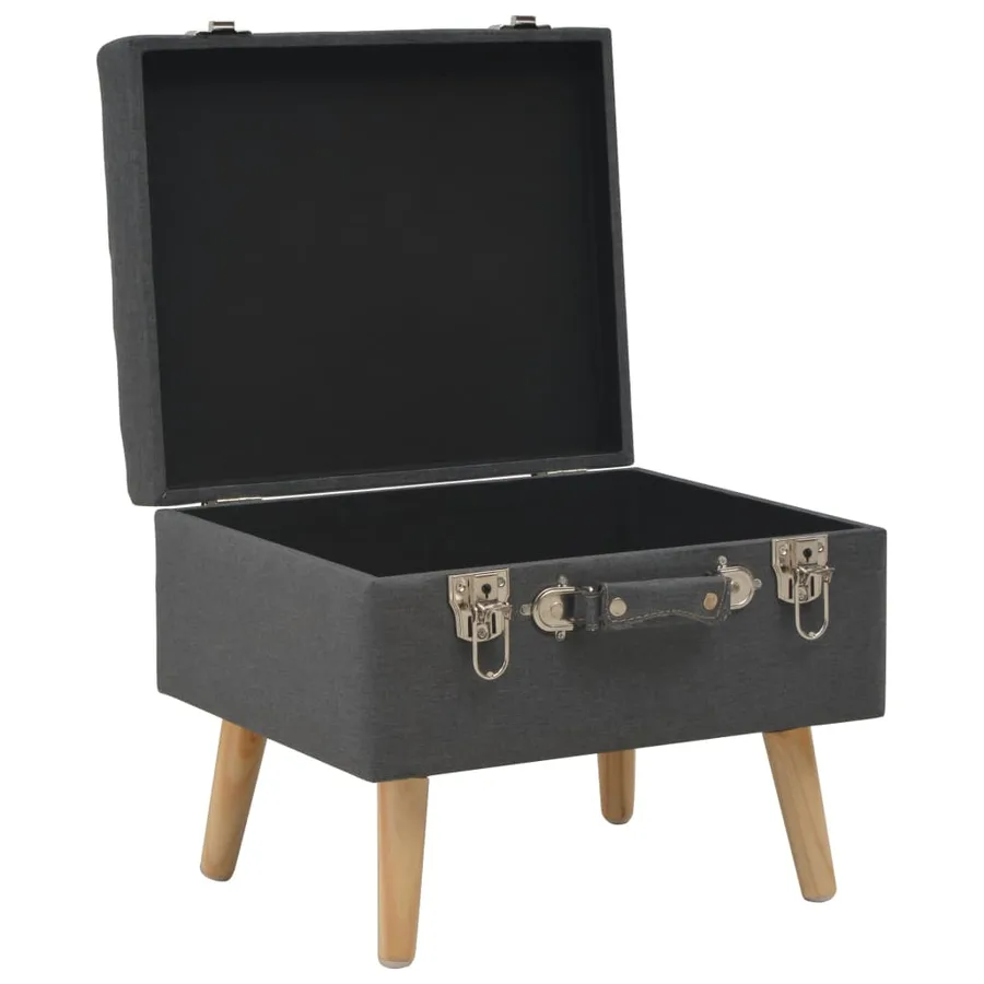 Tabouret de rangement 40 cm Gris foncé Tissu - 5