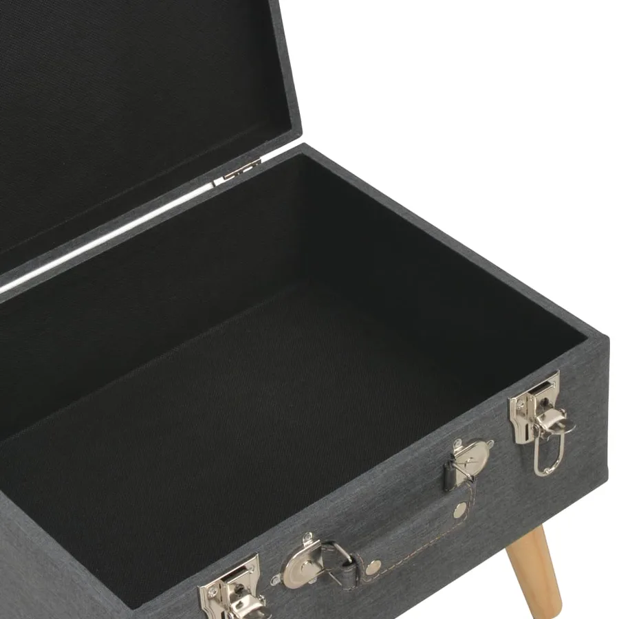 Tabouret de rangement 40 cm Gris foncé Tissu - 6