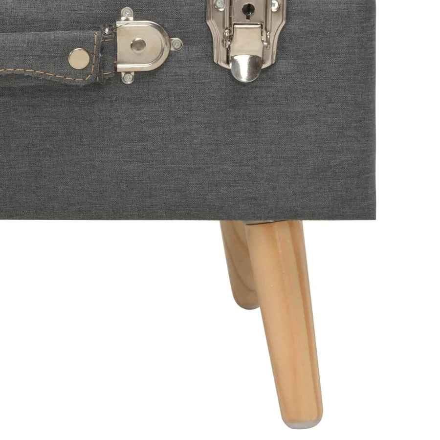 Tabouret de rangement 40 cm Gris foncé Tissu - 8