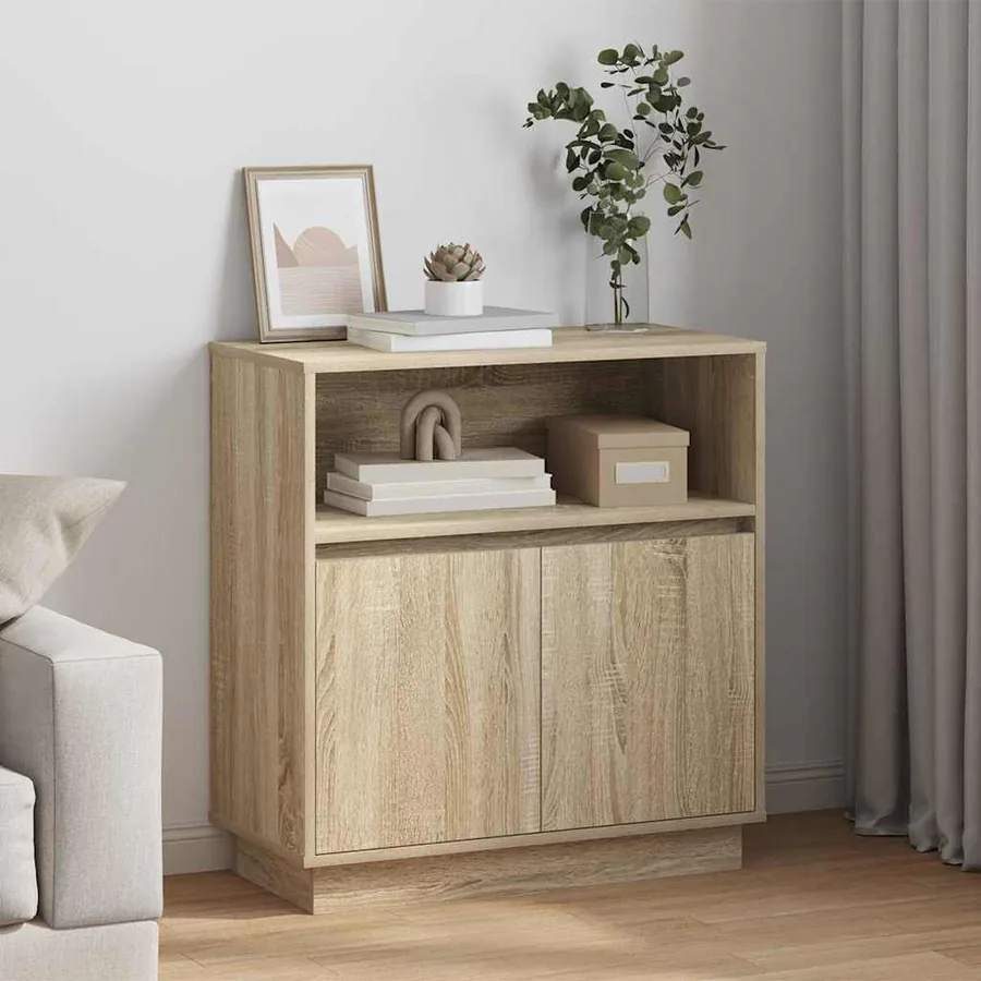 Buffet LED Chêne Sonoma 71 x 34,5 x 75 cm Bois d'ingénierie