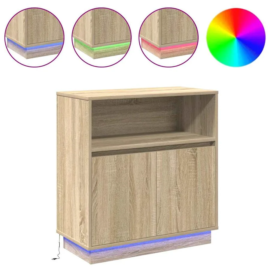 Buffet LED Chêne Sonoma 71 x 34,5 x 75 cm Bois d'ingénierie - 4