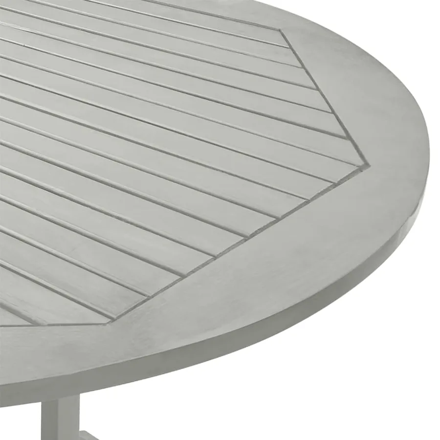 Ensemble de salle à manger de jardin 5 pièces (150-200) x 100 cm en bois d'acacia massif gris - 12
