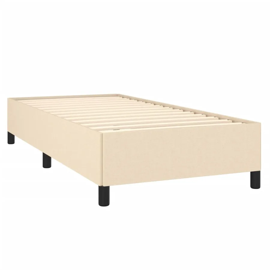 Cadre de lit sans matelas crème 80x200 cm tissu - 3