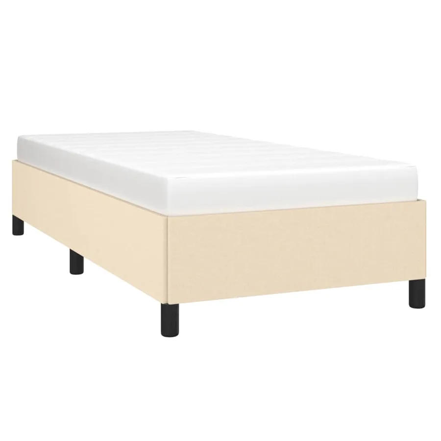Cadre de lit sans matelas crème 80x200 cm tissu - 4
