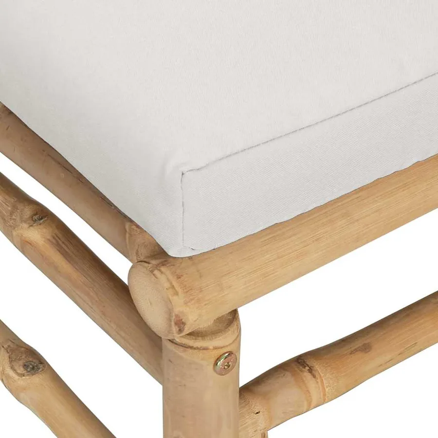 Salon de jardin 3 pcs avec coussins gris clair bambou - 7
