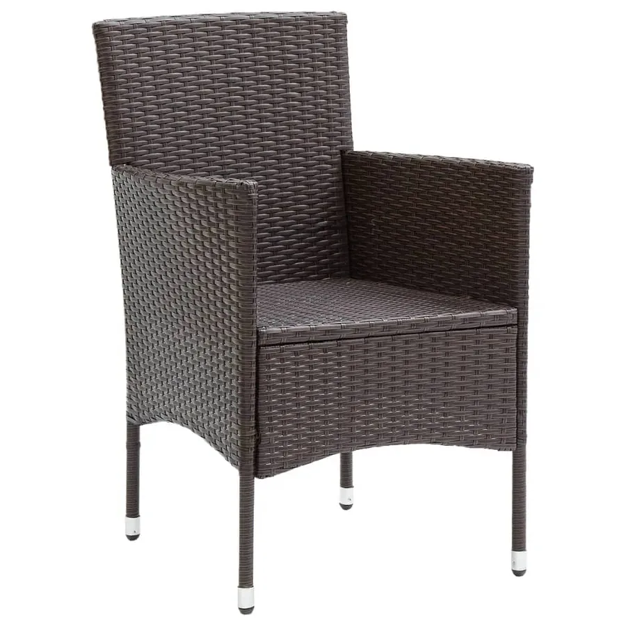 Ensemble à manger de jardin et coussins 9 pcs Poly rotin Marron - 5