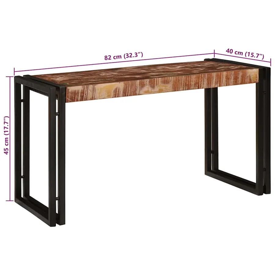 Table Gigogne 3 pcs Bois massif récupéré et métal - 12
