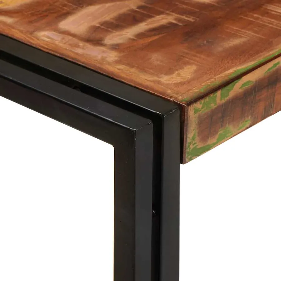 Table Gigogne 3 pcs Bois massif récupéré et métal - 7