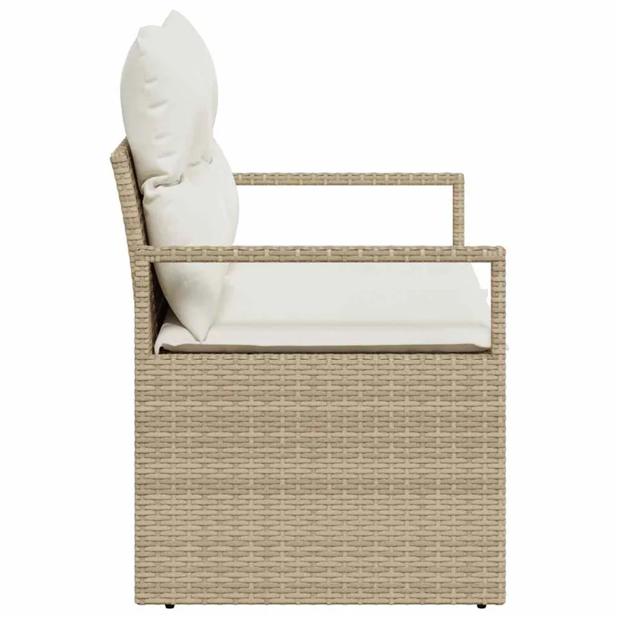 Canapé de jardin avec coussin 120 x 62 x 69 cm polyrotin - 6