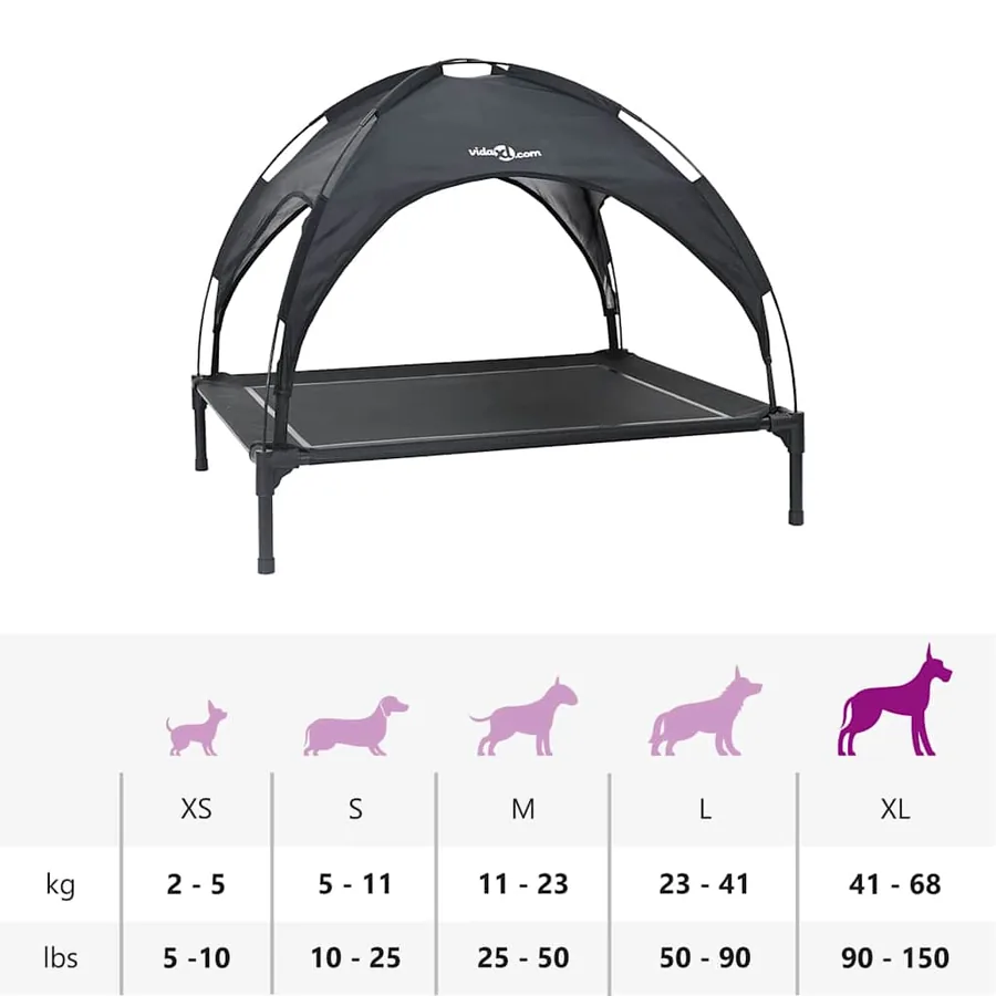 Lit pour Chien Noir 104 x 86 x 84,5 cm Acier - 11