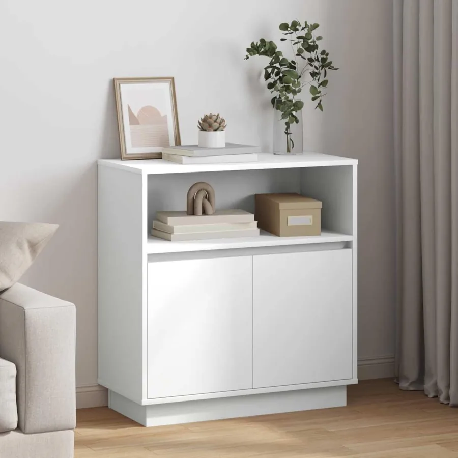 Buffet LED Blanc 71 x 34,5 x 75 cm Bois d'ingénierie