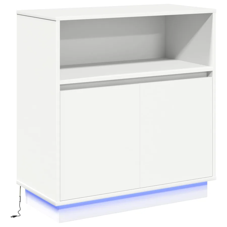 Buffet LED Blanc 71 x 34,5 x 75 cm Bois d'ingénierie - 2