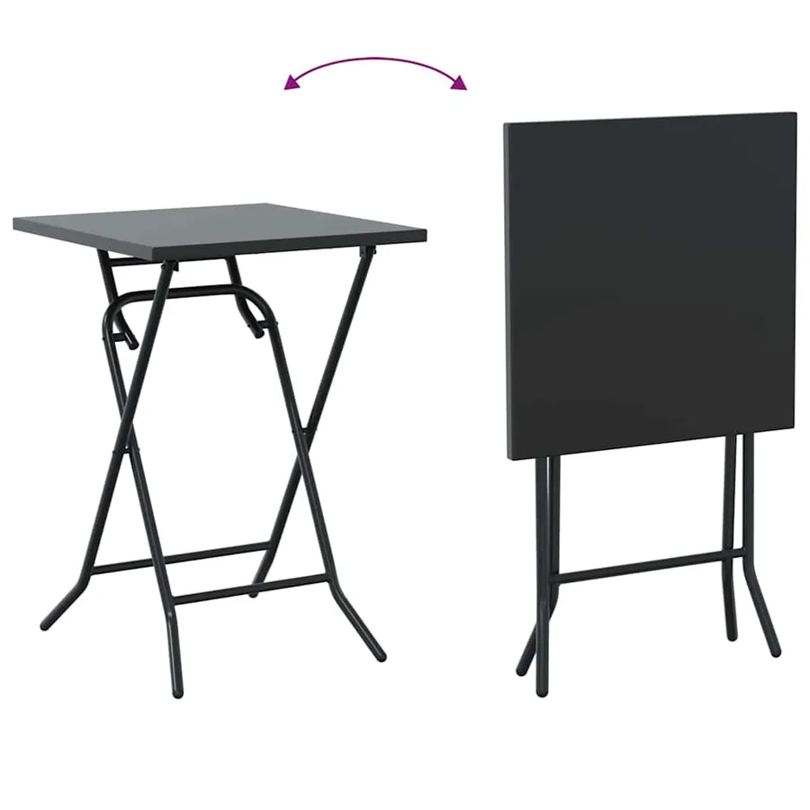 Ensemble bistro de jardin 3 pcs Anthracite Acier - 12