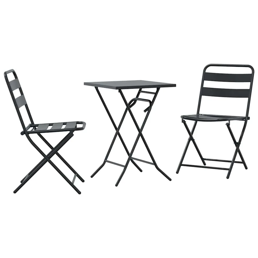 Ensemble bistro de jardin 3 pcs Anthracite Acier - 2