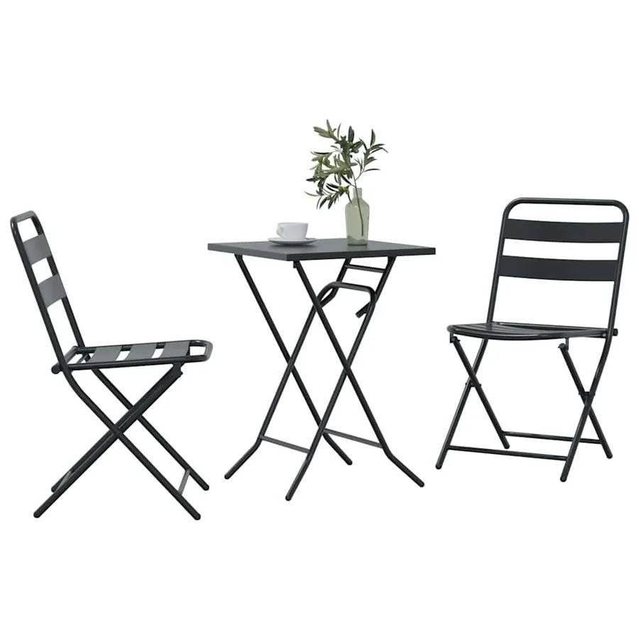 Ensemble bistro de jardin 3 pcs Anthracite Acier - 3