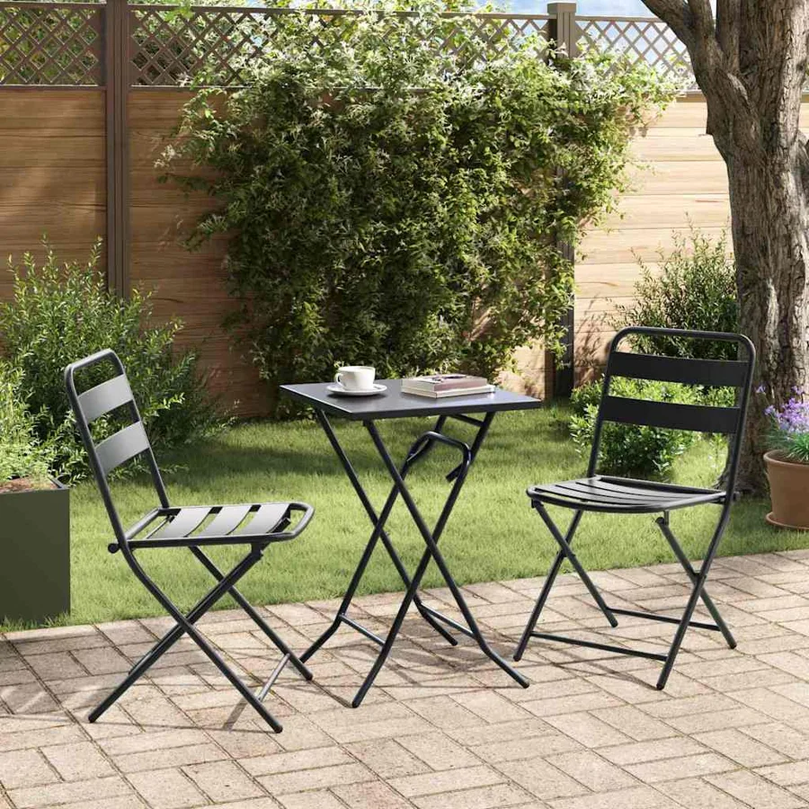 Ensemble bistro de jardin 3 pcs Anthracite Acier - 4