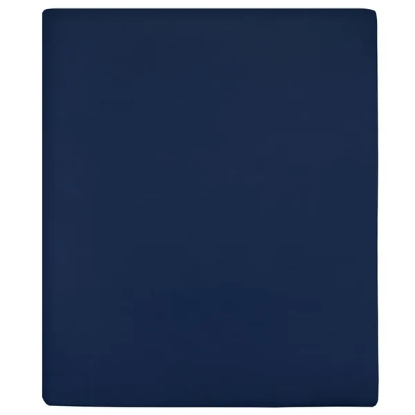 Draps-housses Jersey 2 pcs Bleu marine 140x200 cm Coton