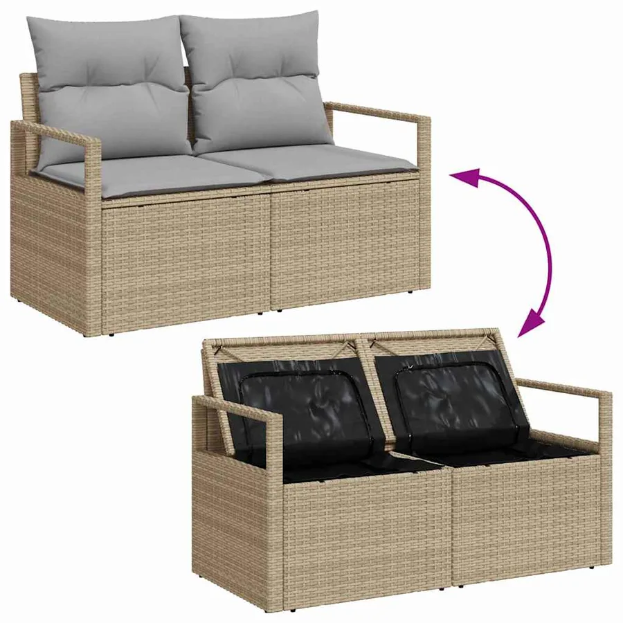 Ensemble de Canapés avec coussin 5 pcs polyrotin - 8
