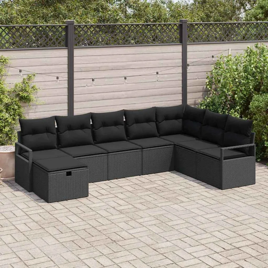 Ensemble de Canapés avec coussin 6 pcs polyrotin