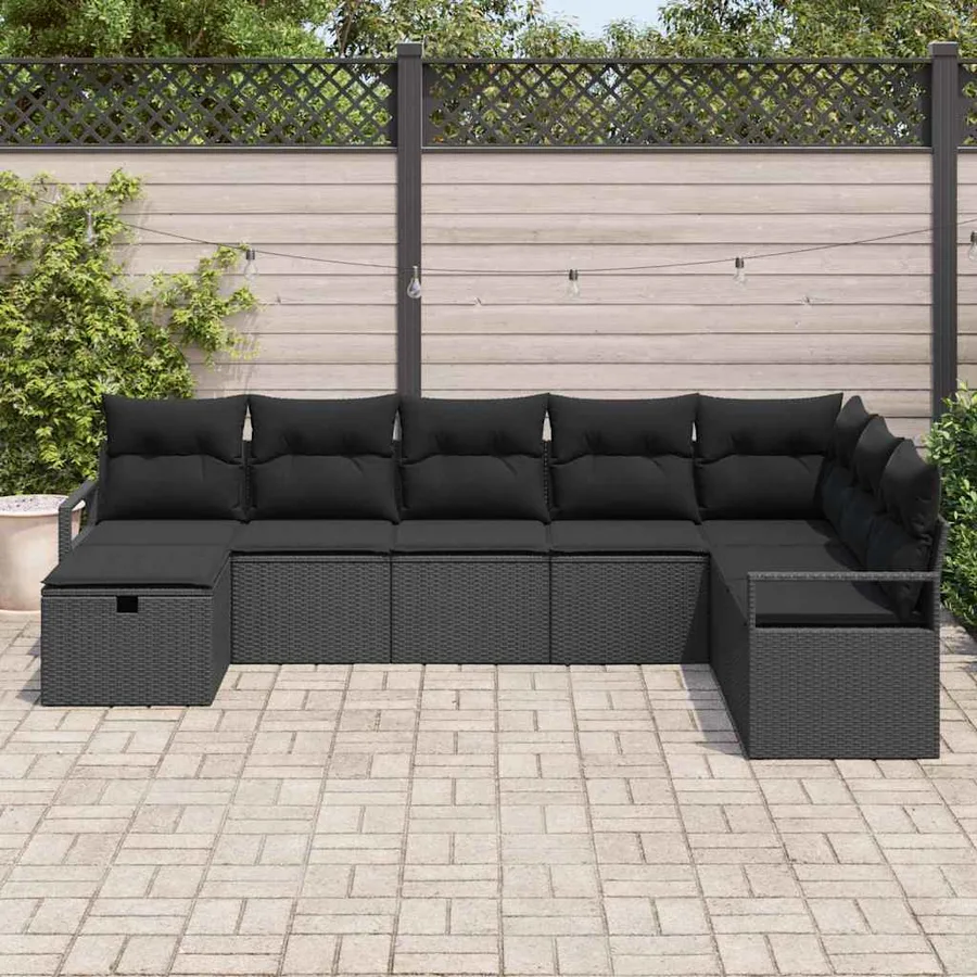 Ensemble de Canapés avec coussin 6 pcs polyrotin - 3