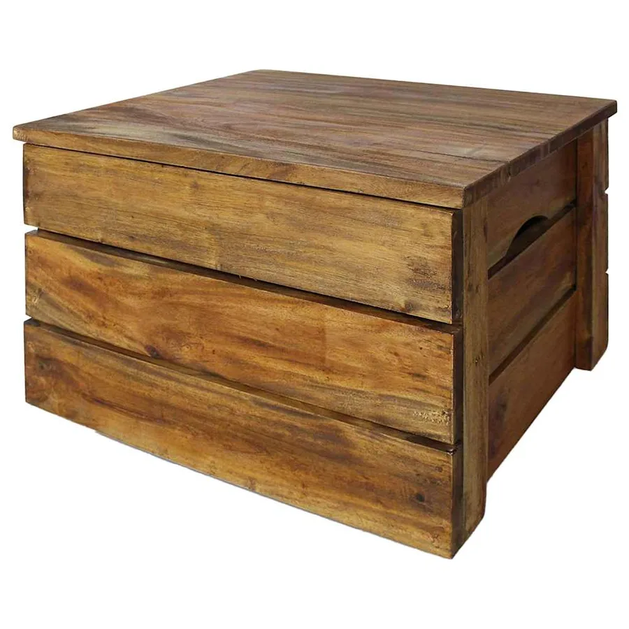 Ensemble de caisse de rangement 2 pcs bois d'acajou massif - 3
