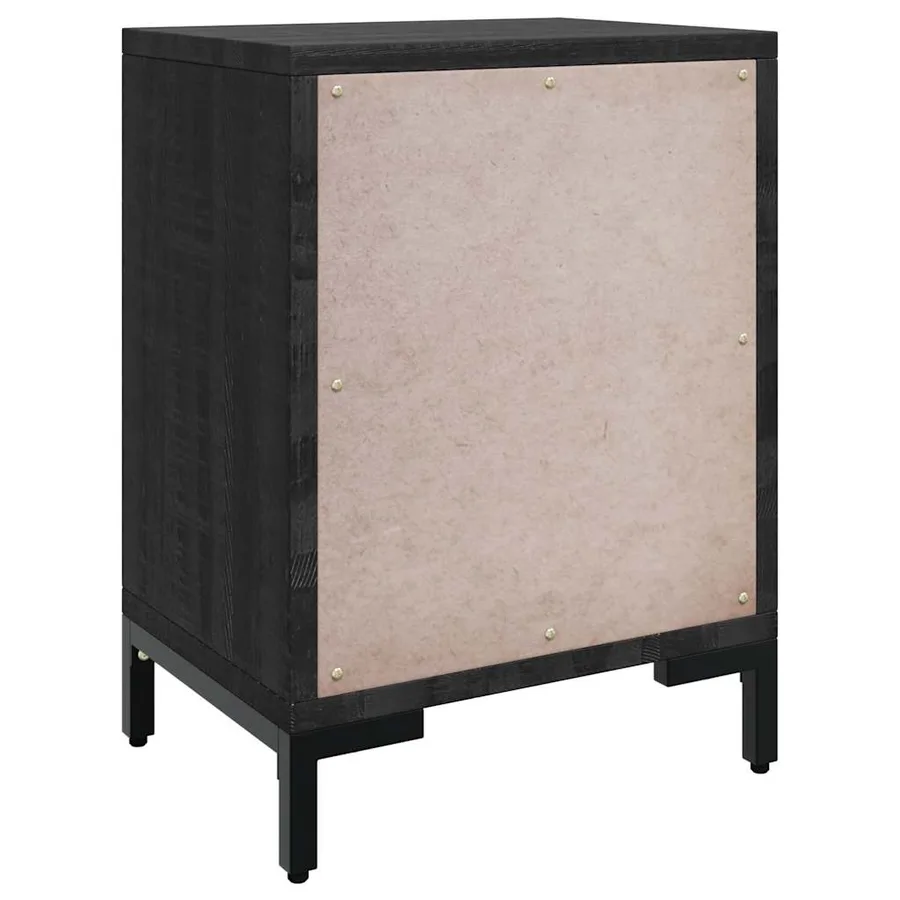 Table de chevet Noir 40x30x55 cm Bois de pin massif - 7