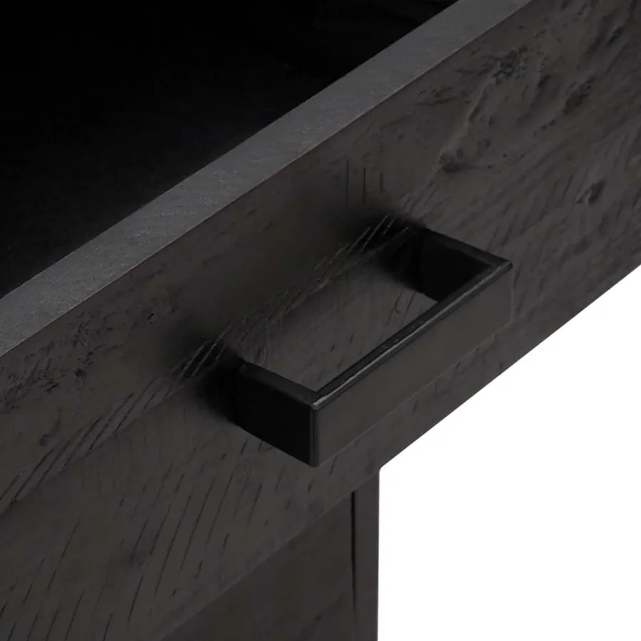 Table de chevet Noir 40x30x55 cm Bois de pin massif - 8