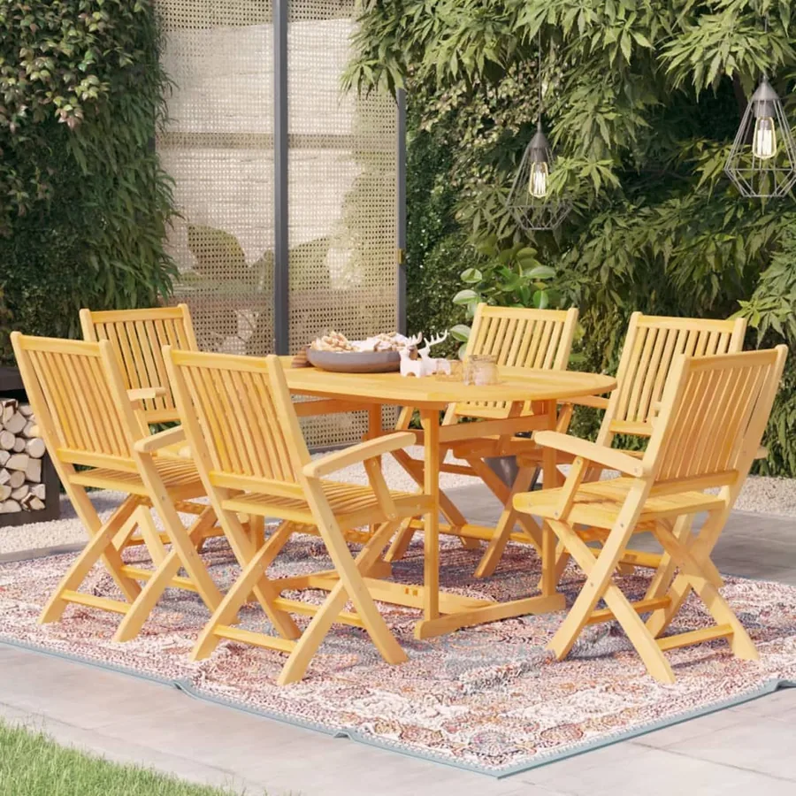 Ensemble à manger de jardin 7 pcs Bois de teck massif