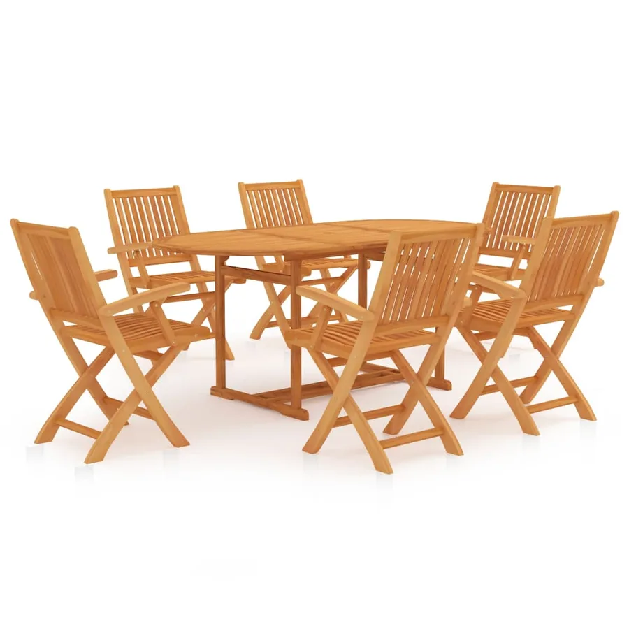 Ensemble à manger de jardin 7 pcs Bois de teck massif - 2
